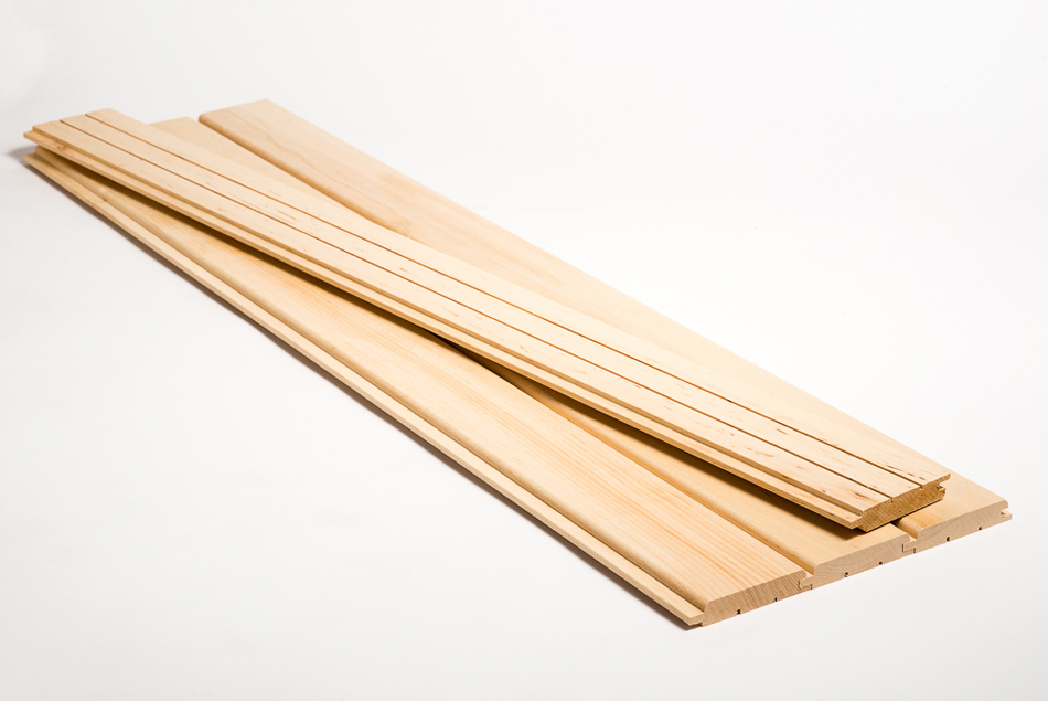 Aspen and alder wood cladding boards